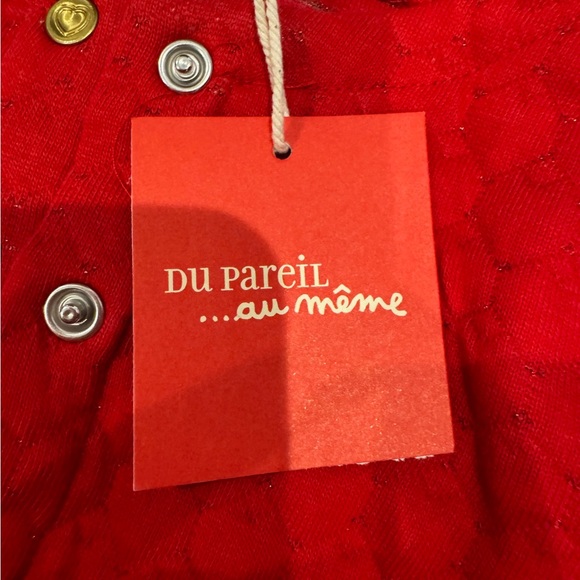 NEW NWT Du Pareil Baby Girls Red Bunny Ears Pocket Knit Sweater Vest Size 6M - Picture 6 of 8